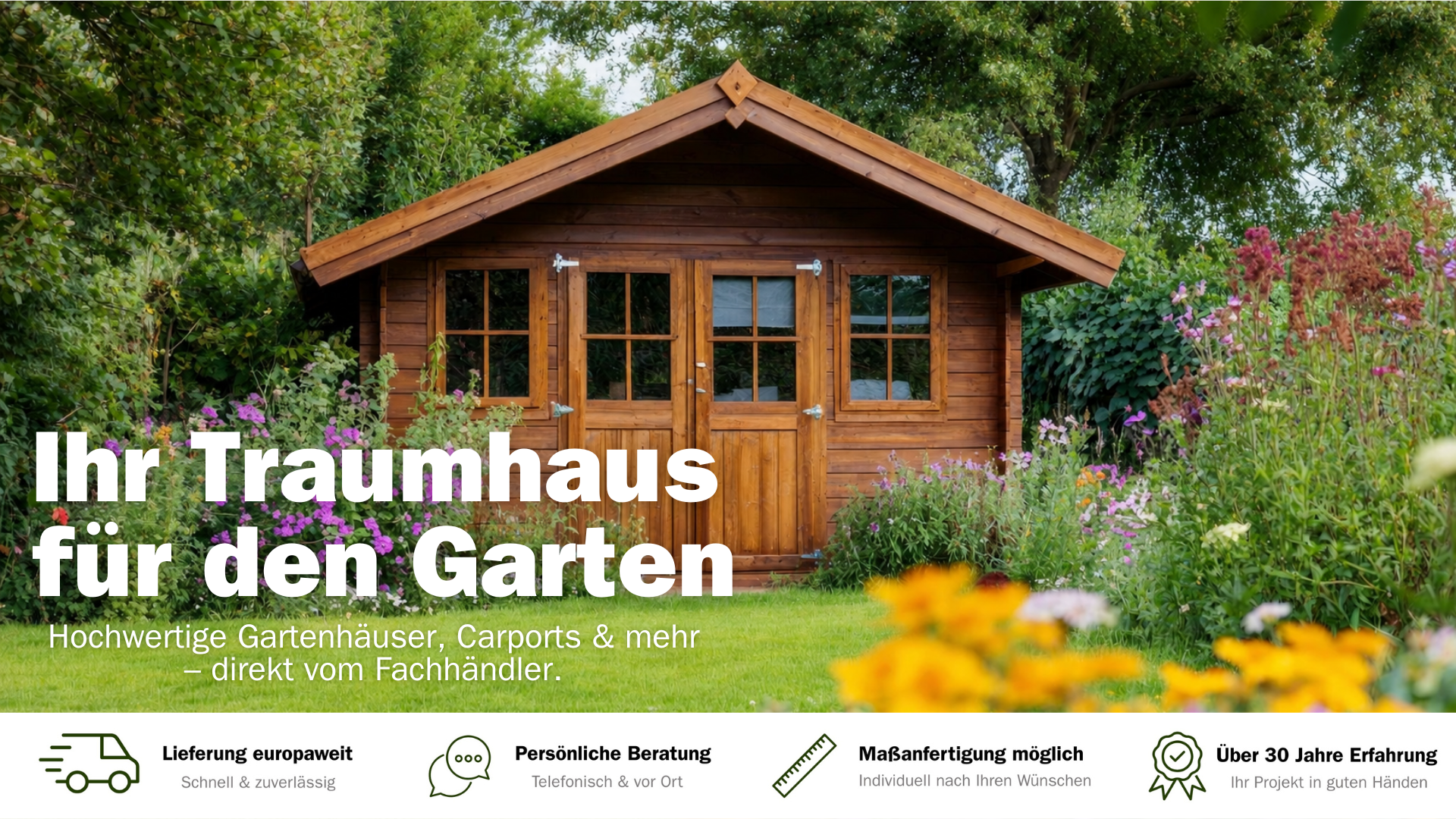 Traumhaus, Gartenhaus, Hochwertige Gartenhäuser, Carports - vom Fachhändler