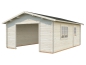 Preview: Holzgarage Roger 23,9m² in Farblos imprägniert.