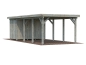 Preview: Carport Karl 23,1 m² in grau mit Geräteraum.