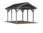 Preview: Carport Robert 11,7 m² in grau imprägniert.