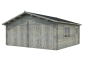 Preview: Holzgarage Roger 28,4m² mit Holztoren in grau imprägniert.