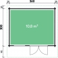Preview: Holzhaus aus 34 mm Blockbohlen.