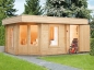 Mobile Preview: 5 Eck Gartenhaus Maja 40-B Menja mit Abstellraum als unbehandelter Bausatz.