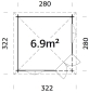 Preview: 5-Eck Gartenhaus Melanie 6,9 m²