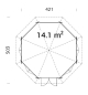 Preview: Grundriss 8-eck Gartenlaube Pavillon Nataly von Palmako.