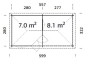 Preview: Grundriss Gartenhaus Melanie 6,8 + 8,3 m² von Palmako.