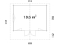 Preview: Grundriss Gartenhaus Helena 18,6m² ISO.