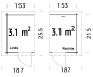 Preview: Der Anbauschuppen hat 19 mm starke Fussbodendielen mit Nut und Feder und Sockelleisten.