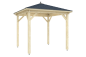 Preview: Gartenlaube Cabrera in der Größe 3,0 x 3,0 m mit solidem Holzdach.
