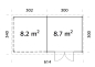 Preview: Grundriss Gartenhaus Ella 8,7 + 8,2 m².