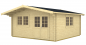 Mobile Preview: Gartenhaus Enzo 70-D Iso in der Größe 5,00 x 5,00 m als unbehandelter Baustz.