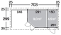 Preview: Grundriss 5-Eck Gartenhaus Maja mit Abstellraum und Terrasse in der Größe 7,23 x 3,19 m.