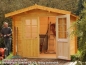 Preview: Gartenhaus Gerätehaus Bibertal-XS mit Doppeltür und kleinem Vordach als unbehandelter Bausatz.