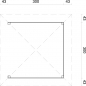 Preview: Grundriss der Palmako 4-eck Gartenhaube Berta mit Brüstung und Fußboden als Option.