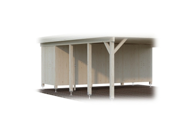 Anbauschuppen als Geräteraum für Doppelcarport Richard 2.