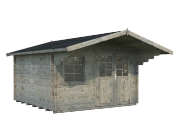 Gartenhaus Sally 12,3m² in grau.