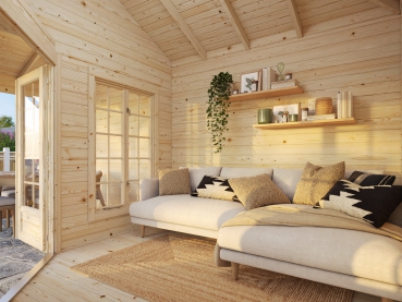 Preview: Gartenhaus Melanie 7,0+8,1 m² in grau.