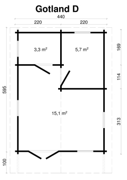 Grundriff Blockhaus Gotland 70-D.