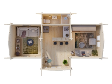 Preview: Innenansicht Holzhaus Anna 26,8 m².