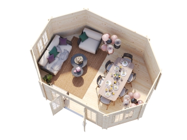 Preview: 3-D Ansicht vom Pavillon Gartenhaus Lisette 44 ISO von Palmako.