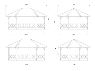 8-Eck Gartenlaube Betty 25,0m²
