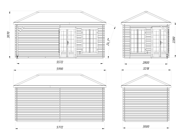 5-Eck Gartenhaus Melanie 7,0+8,1 m²