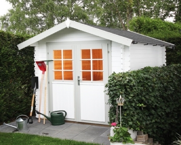 Gartenhaus Gerätehaus Emma 28-B  mit Doppeltür als unbehandelter Bausatz.