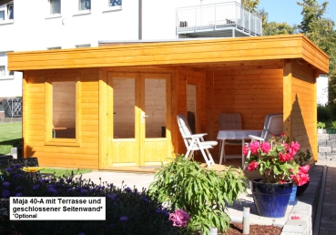 Gartenhaus Maja 40-A+Terrasse 2,50-3,50 m