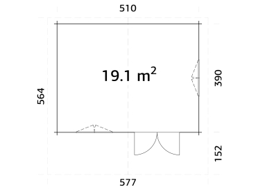 Preview: Gartenhaus Sally 44 ISO unbehandelt.