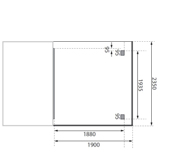 Seitendach Venlo A elfenbeinweiß, für Gartenhaus / Laube / Bikeport / Unterstand