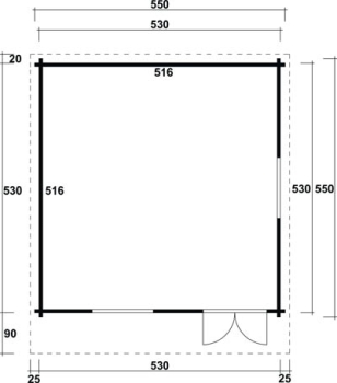 Gartenhaus Nordkap 70-G / XL - Nova 5353 70