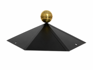 Preview: Dachhaube schwarz 8-Eck mit Messingkugel