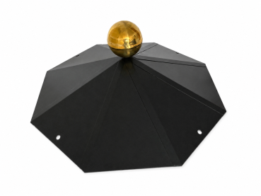 Preview: Dachhaube schwarz 8-Eck mit Messingkugel