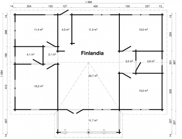 Blockhaus Finlandia 70-Iso