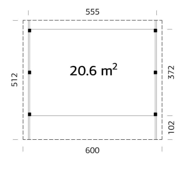 Grundriss Carport Karl 20,6 m².