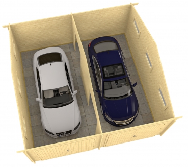 Innenansicht Holzgarage Kotka 40-Iso