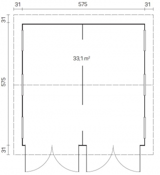 Doppel-Holzgarage Kotka-40-Iso