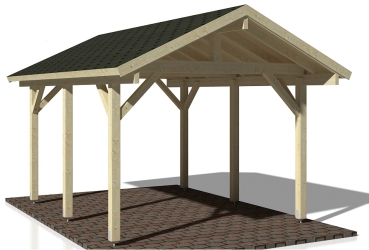 Carport Klaus mit Satteldach mit Dachmaß 3,59 x 5,10 m.