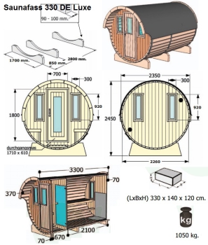 Saunafass 330 De-Luxe / Saskia 2433