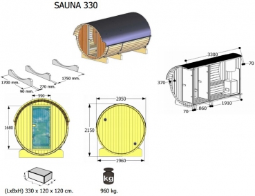 Saunafass Basic 330