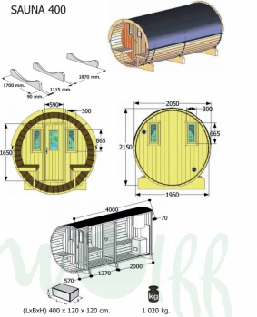 Saunafass Basic 400 / Sida 2140