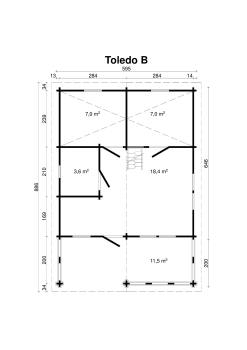 Grundriss: Freizeithaus Toledo 70-B
