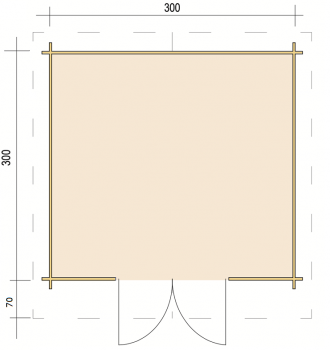 Grundriss Oriental 28-B in der Größe 3,20 x 2,60 m.