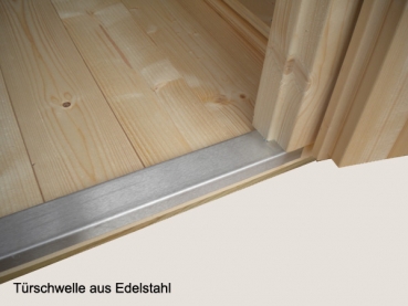 Türschwelle aus Edelstahl.