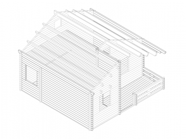 Blockhaus Emily 40,1+5,2 m² mit Schlafboden