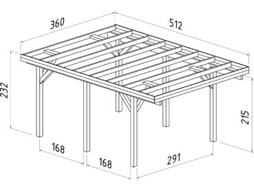 Grundriss Einzelcarport Karl 1 aus der Fuctional Line von Palmako.