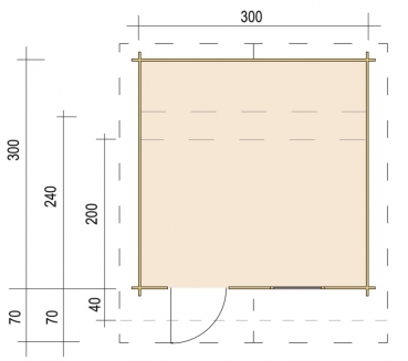 Grundriss Oriental 28-B in der Größe 3,20 x 2,60 m.