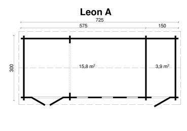 Grundriss Ferienhaus Leon A 70 von Tene Kaubandus.