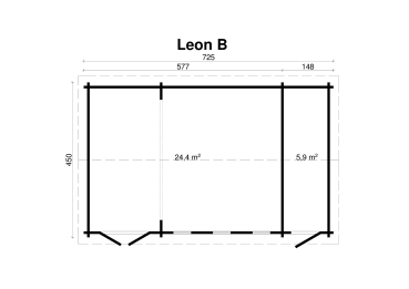 Grundriss Ferienhaus Leon B 70 von Tene Kaubandus.