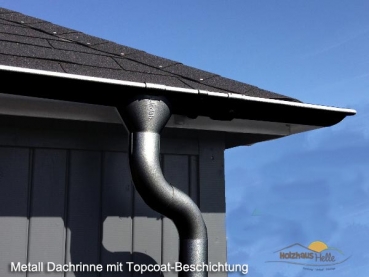 Metall Dachrinne 4-eck Dach: 4 x 5,00 m + 2 x Fallrohr